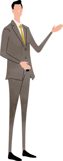 案内する男性スタッフ