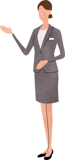 案内する女性スタッフ
