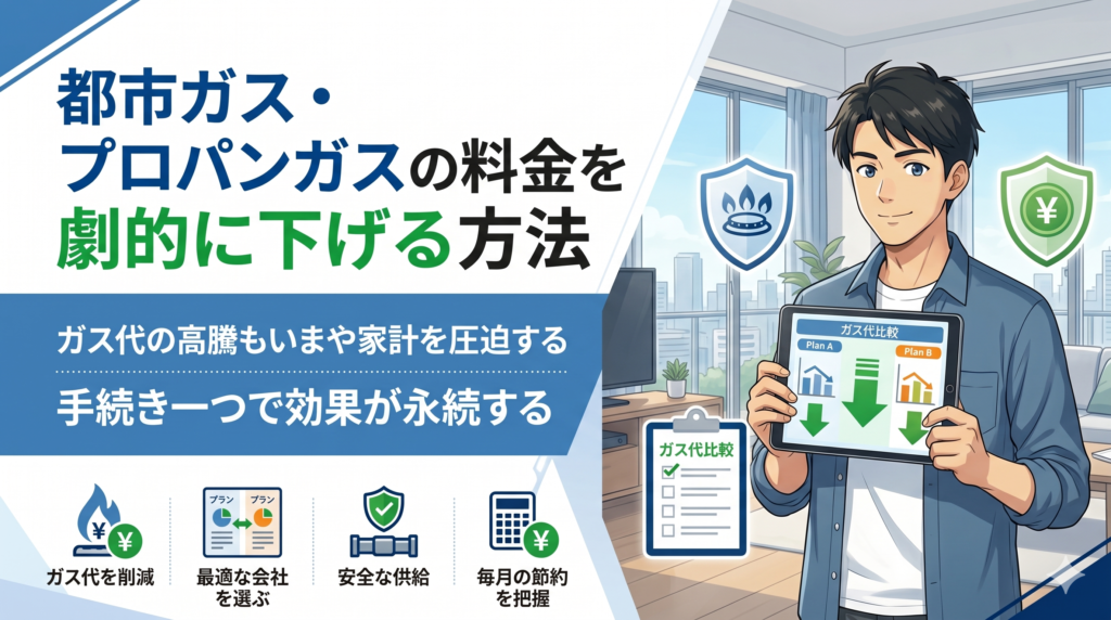 都市ガス・プロパンガスの料金を劇的に下げる方法